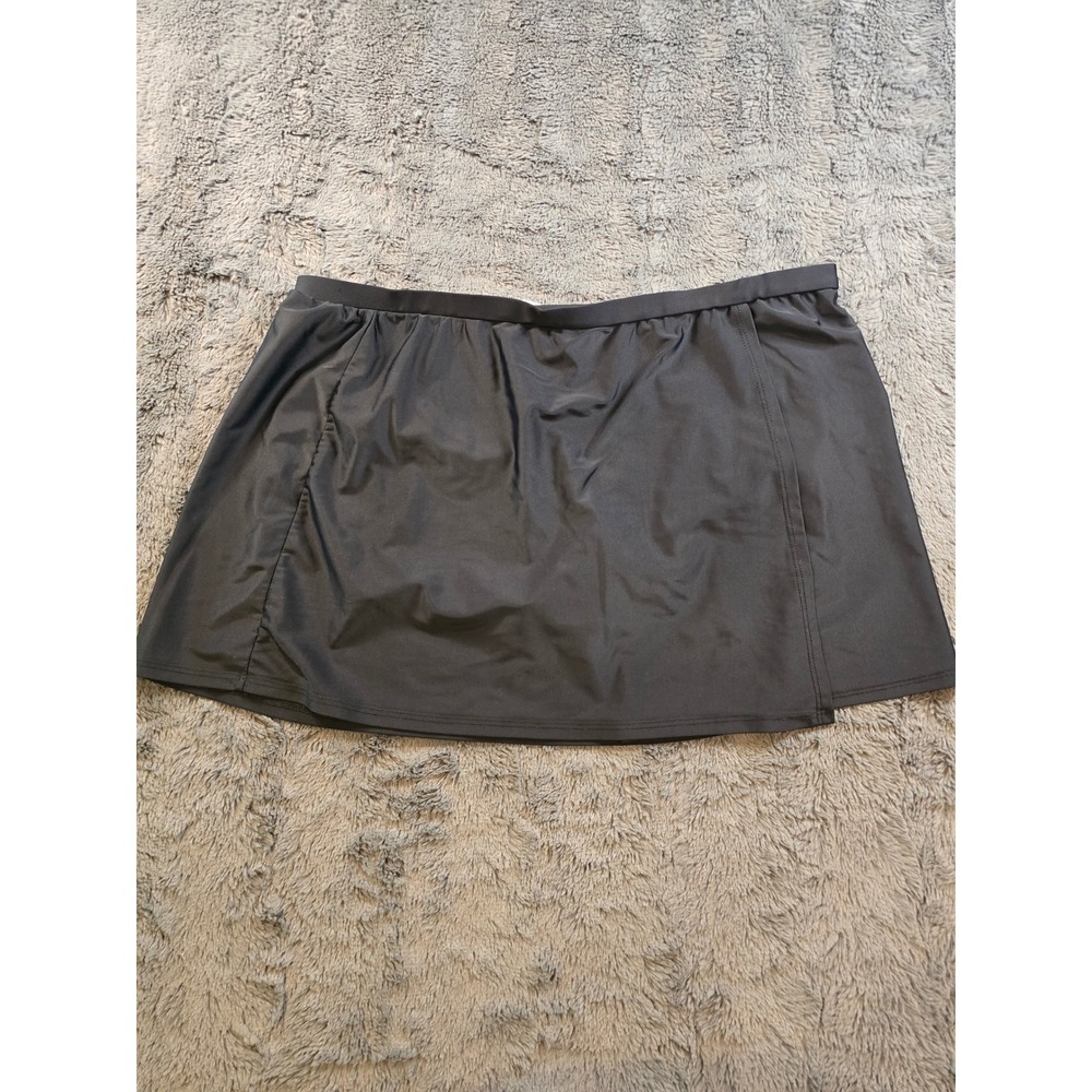 Croft & Barrow Womens Black Swim Skirt Built-in Brief Plus Size 22W RN73277